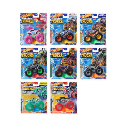 Hot Wheels Monster Trucks Assorted 1:64 Scale – collectible die-cast monster trucks with oversized wheels and bold designs.