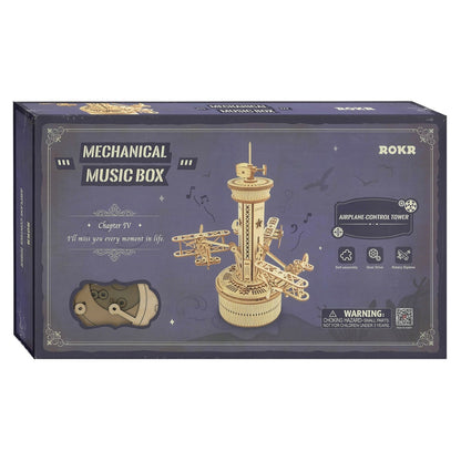 Rokr Airplane Control Tower Mechanical Music Box
