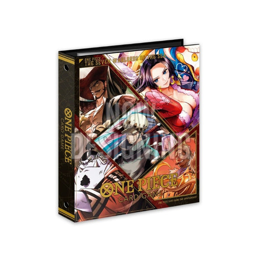 One Piece Card Game 9-Pocket Binder Set – Seven Warlords of the Sea – official Bandai collector binder with exclusive promo cards.