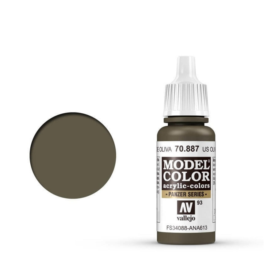 Vallejo Model Colour #093 US Olive Drab 17 ml Acrylic Paint