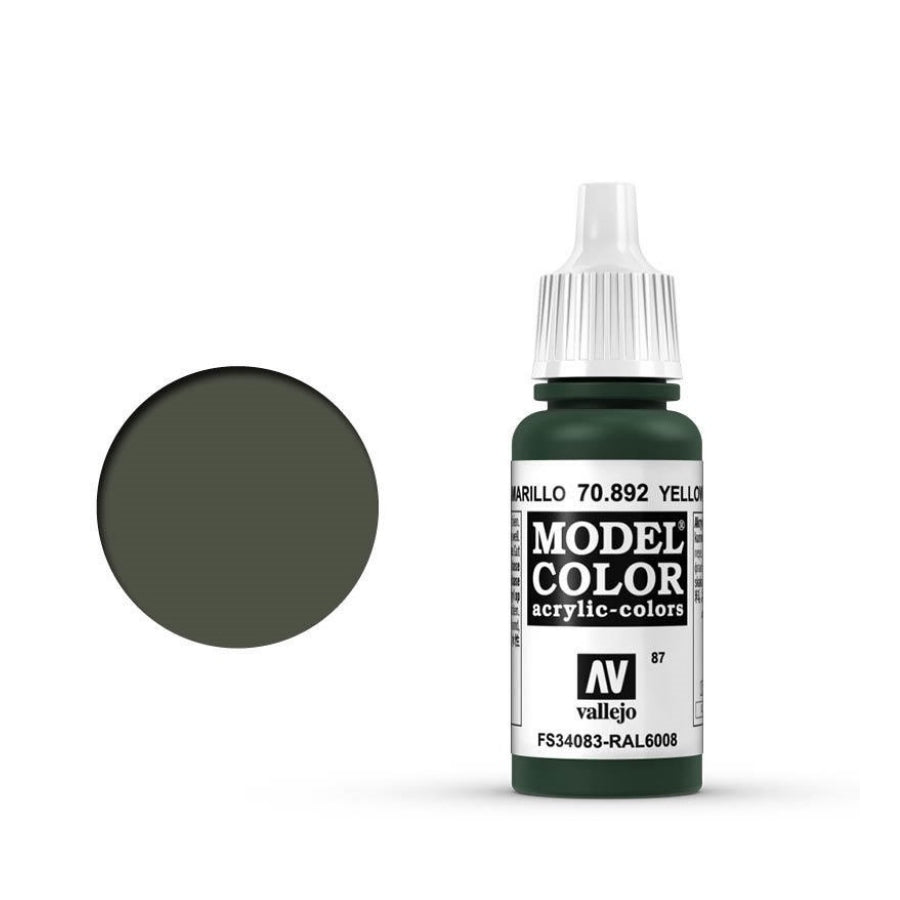 Vallejo Model Colour #087 Yellow Olive 17 ml Acrylic Paint