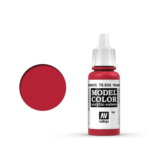 Vallejo Model Colour #186 Transparent Red 17 ml Acrylic Paint