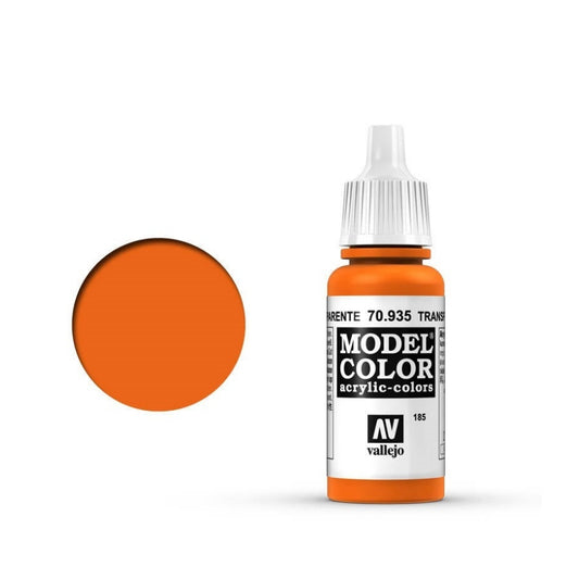 Vallejo Model Colour #185 Transparent Orange 17 ml Acrylic Paint