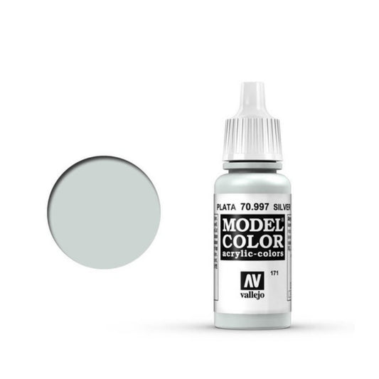 Vallejo Model Colour #171 Metallic Silver 17 ml Acrylic Paint