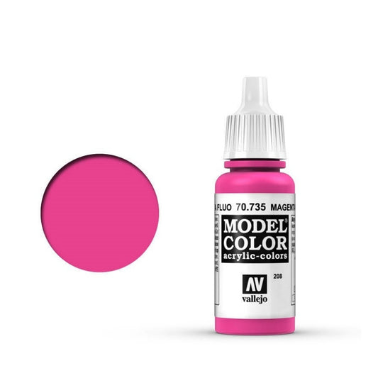 Vallejo Model Colour #208 Fluorescent Magenta 17 ml Acrylic Paint