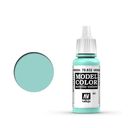 Vallejo Model Colour #202 Verdigris Glaze 17 ml Acrylic Paint
