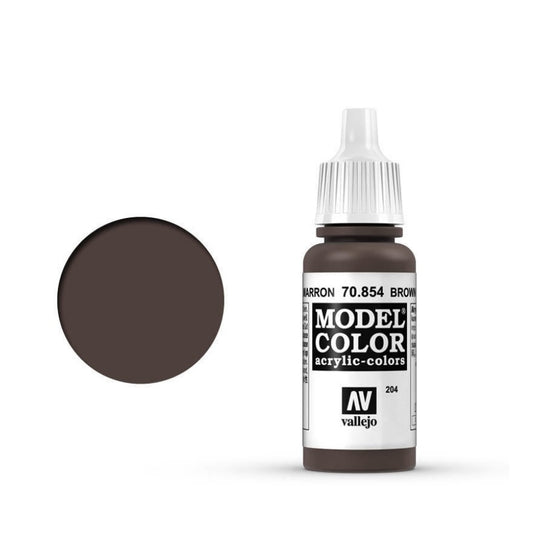 Vallejo Model Colour #204 Brown Glaze 17 ml Acrylic Paint