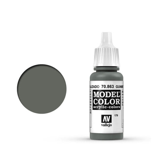 Vallejo Model Colour #179 Metallic Gunmetal Grey 17 ml Acrylic Paint