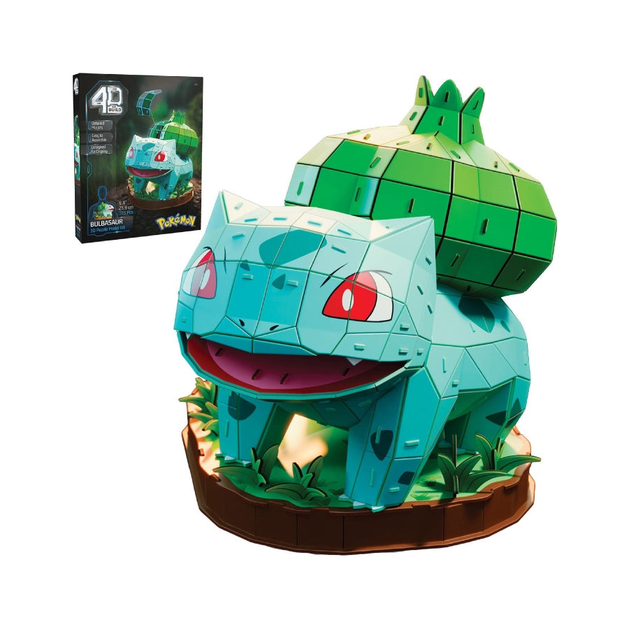 Assembled 4D Build Bulbasaur 3D foam puzzle model with layered detail and display base