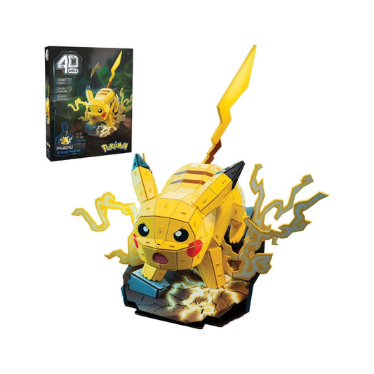 Assembled 4D Build Pikachu 3D foam puzzle model with lightning tail and layered display
