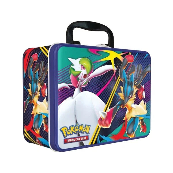 Pokémon TCG Collector’s Chest December 2025 tin with booster packs and accessories.