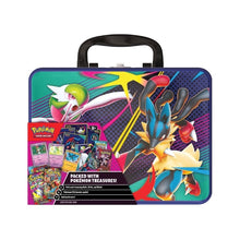 Pokémon TCG Collector’s Chest December 2025 tin with booster packs and accessories.