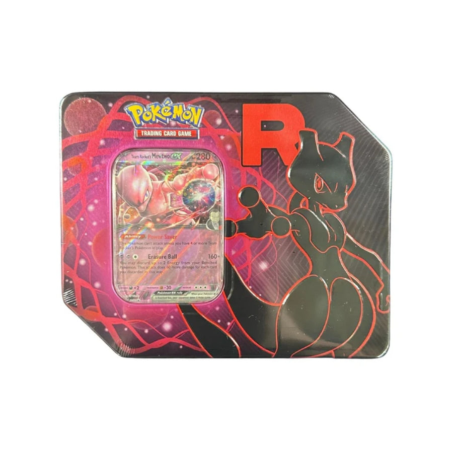 Pokémon TCG Team Rocket Tin – collectible Pokémon trading card tin with Team Rocket artwork, boosters & promo cards.
