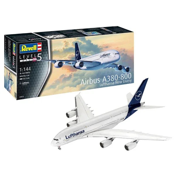 Revell 1:144 Airbus A380-800 Lufthansa new livery plastic model kit commercial aircraft airliner scale model
