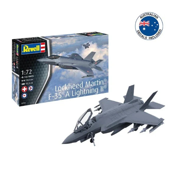Revell 1:72 F-35A Lightning II with Australian decals plastic model kit modern stealth fighter aircraft scale model