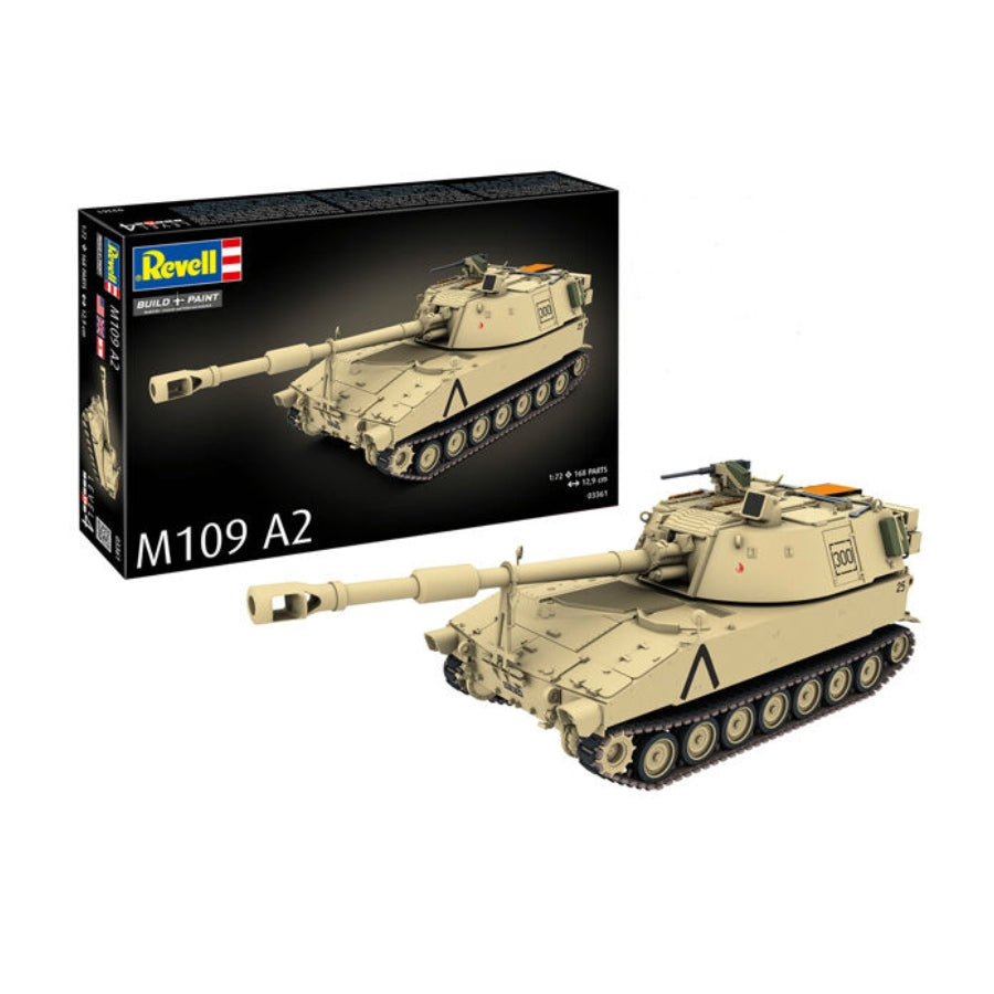 Revell 03361 M109 A2 1:72 scale military vehicle model kit box.