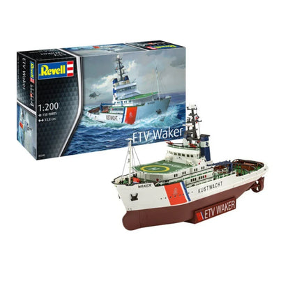 Revell ETV Waker 1:200 scale plastic ship model kit box art.