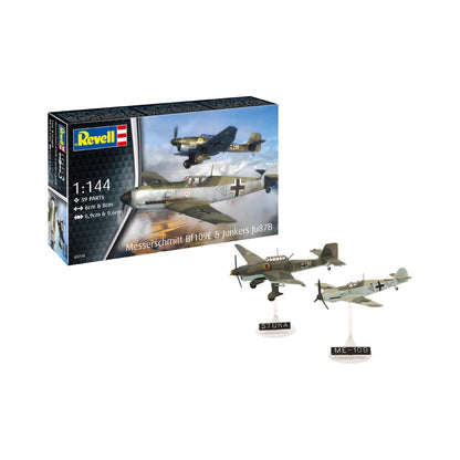 Revell Messerschmitt Bf109E and Junkers Ju87B 1:144 scale model kit 03770 box.