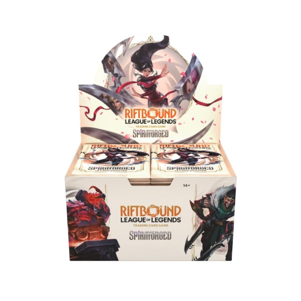 Riftbound League of Legends TCG Spiritforged Booster Display box.