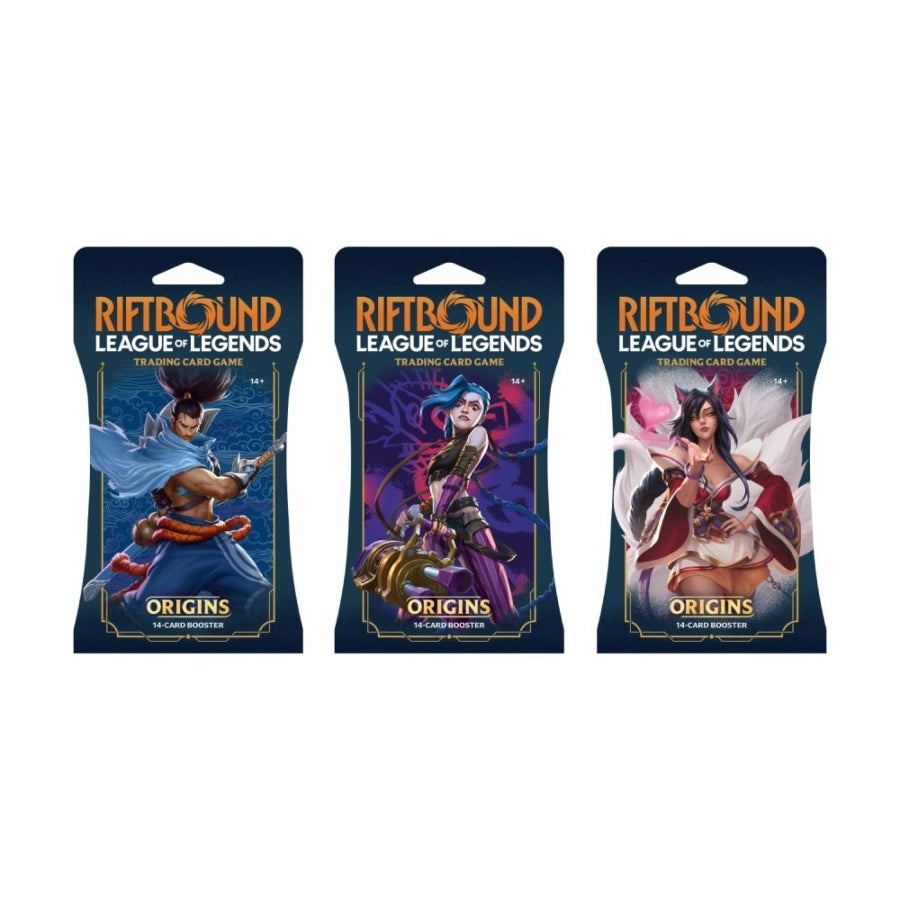 Riftbound League of Legends TCG – Origins Hanging Booster Pack, single random booster featuring champions and cards from Runeterra.