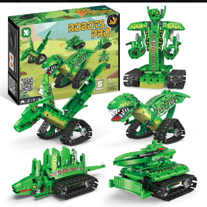 Robots Pro Block Building Dinosaur – STEM building toy for kids that combines robots, dinosaurs, and creative construction play.