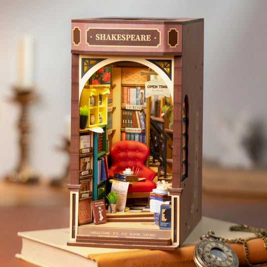 Rolife Bookstore TGB07 DIY Miniature Book Nook Shelf Insert Kit – Assembled Vintage Bookstore Model