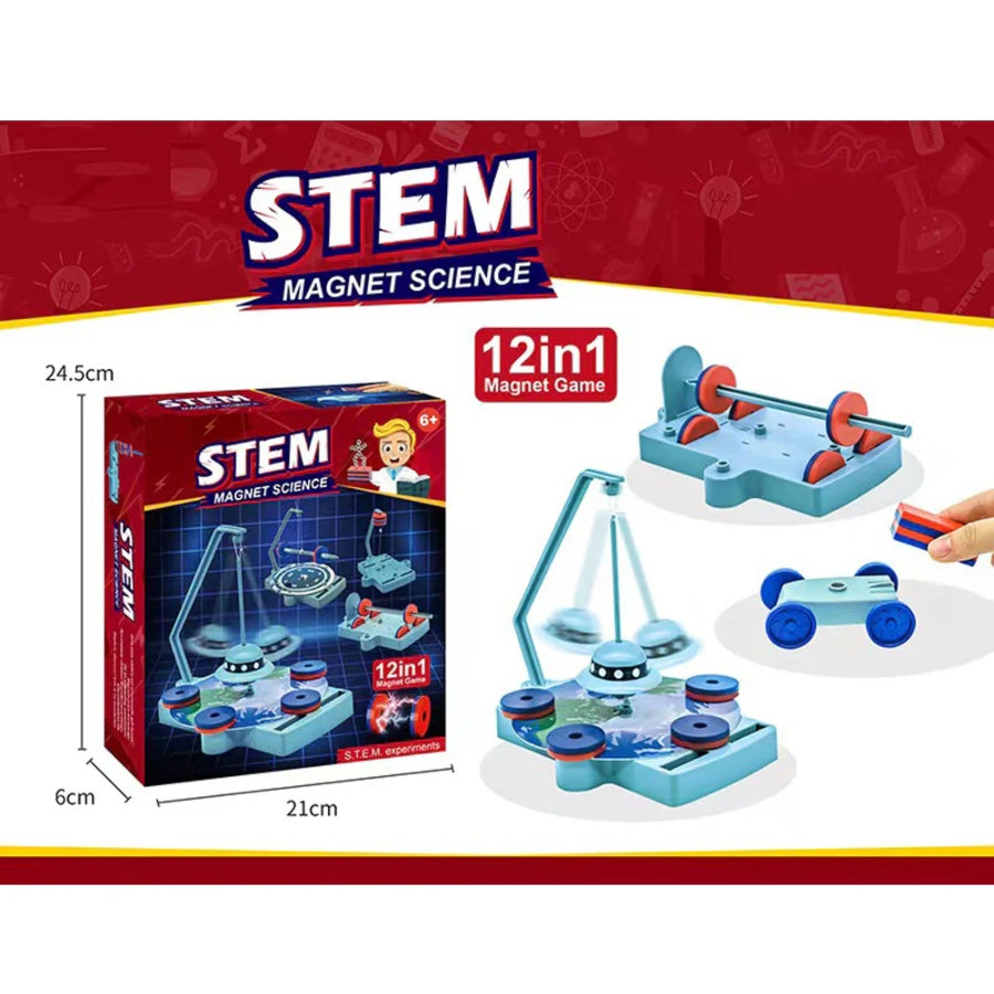 STEM Magnetic Science Kit for Kids – educational magnetism experiment toy for learning physics, attraction, and repulsion through hands-on science play.