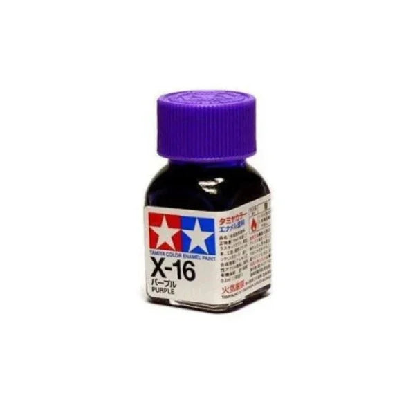 Tamiya X-16 Purple Enamel Paint for model kits and hobbies, 10ml bottle with purple cap