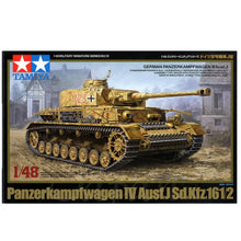 Tamiya 1/35 Pz.IV Ausf.J WWII German tank model kit with detailed parts and accessories for realistic diorama building.