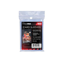 Ultra Pro clear soft card sleeves 100‑count pack for standard trading cards (2.5×3.5 inches)