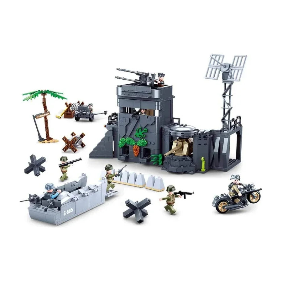 WW2 Atlantic Wall 765 piece building block historical scene.