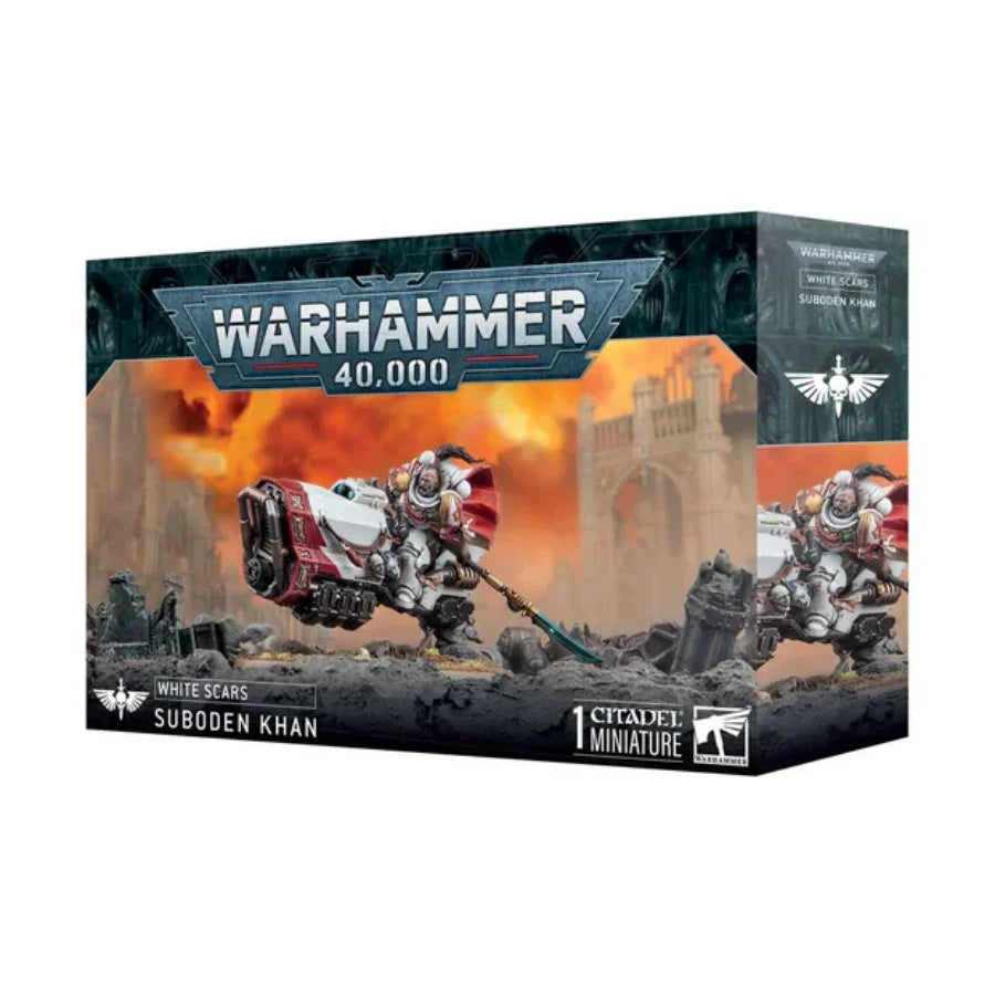 Warhammer 40K White Scars Suboden Khan character miniature model.