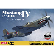 Zoukei‑Mura 1/32 P‑51D/K Mustang IV plastic model kit shown assembled in RAAF bare-metal scheme with markings and clear canopy