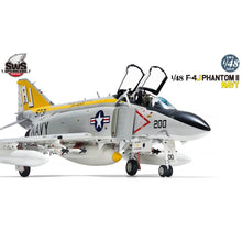 Zoukei‑Mura 1:48 F‑4J Phantom II model kit box with clear and grey sprues, showing VF‑142 Ghostriders markings and detailed cockpit assembly