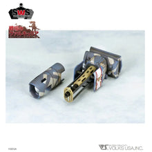 Urethane resin flame thrower barrels and fuel tank parts accessory for Zoukei‑Mura 1:35 Shamrock model kit