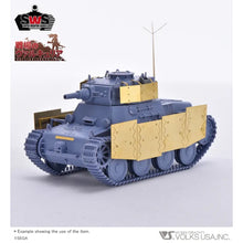 Zoukei‑Mura 1:35 Gallian Light Tank conversion kit showing photo-etched skirts, resin armor parts and metal antenna accessories