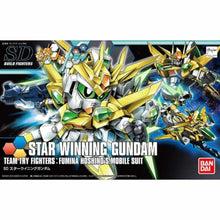 Bandai SDBF Star Winning Gundam model kit with SD-style proportions and transformable design from Gundam Build Fighters