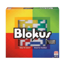 Blokus board game with colourful Tetris-like pieces on a grid board for 2 to 4 players