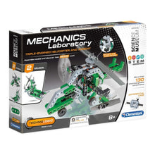 Clementoni Mechanics Laboratory Helicopter and Airboat CLE75032 – STEM educational building kit for kids.