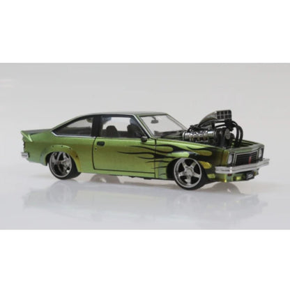 Holden A9X Torana colour shift with flames 1:24 scale diecast collectible model car.