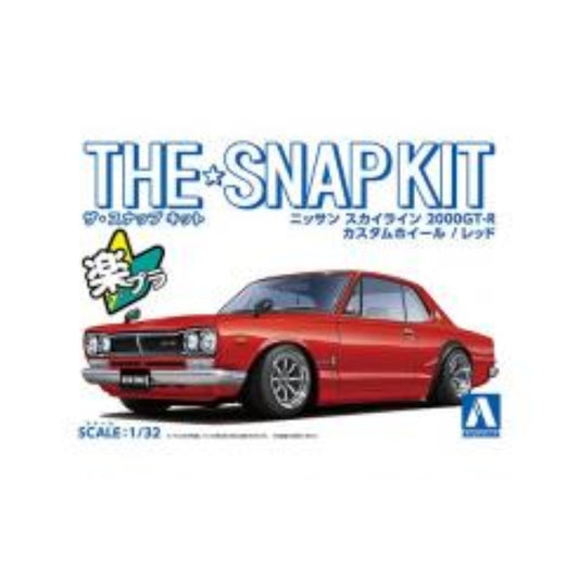 Aoshima 06472 1/32 The Snap Kit #09-SP3 Red Nissan Skyline 2000GT-R