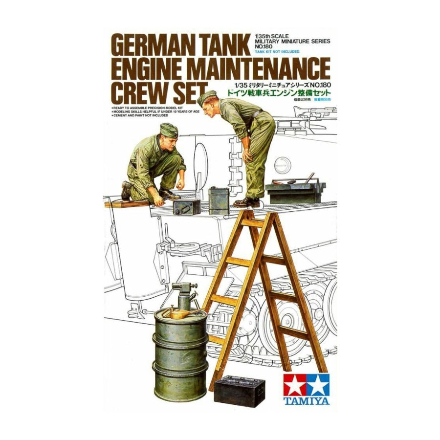 Tamiya 35180 1/35 Military Model Kit German Tank Engine Maintenance Crew Set