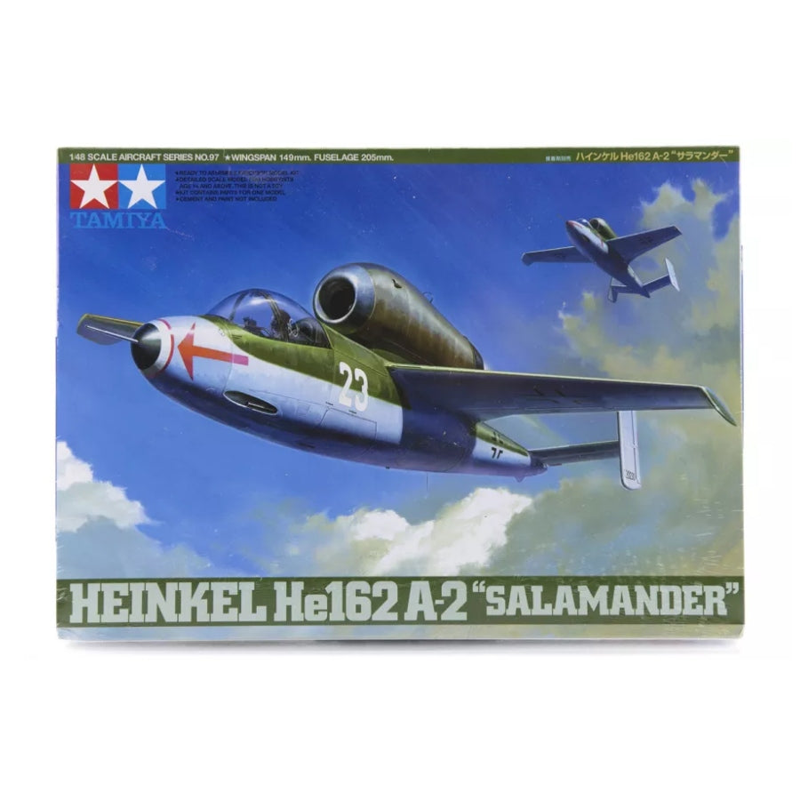 Tamiya 1/48 Heinkel He162 A-2 Salamander Fighter Scaled Plastic Model Kit