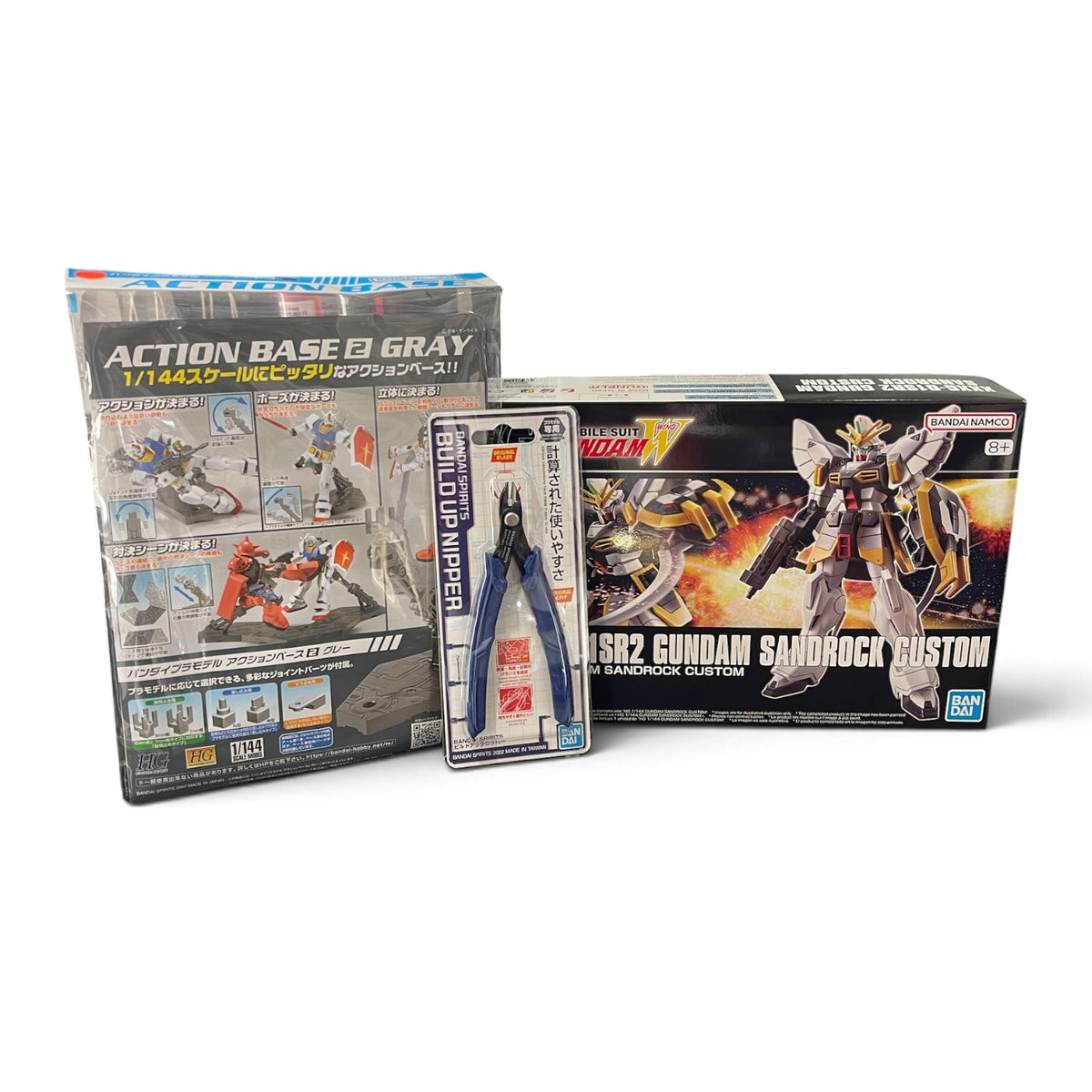 HG Gundam Sandrock Custom Pro Builder Bundle – kit, Build Up Nipper and Action Base 2
