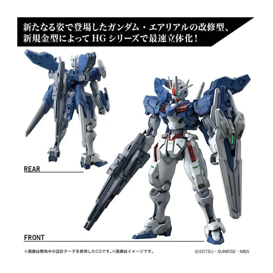 Bandai HG 1/144 Gundam Aerial Rebuild G5065096 – High Grade Witch from Mercury Gunpla with weapons and effect parts.