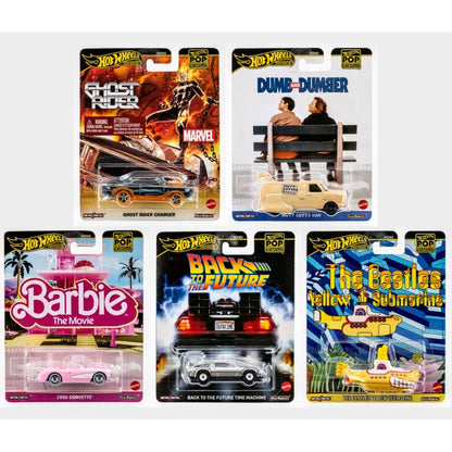 Hot Wheels Pop Culture 2025 Mix H – premium 1:64 scale die-cast collectible cars with licensed pop culture artwork.