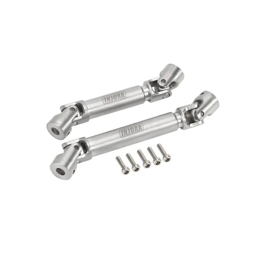 INJORA steel front, rear, and center drive shafts for 1/24 scale RC rock crawlers like Axial SCX24