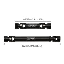 INJORA steel front, rear, and center drive shafts for 1/24 scale RC rock crawlers like Axial SCX24
