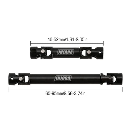 INJORA steel front, rear, and center drive shafts for 1/24 scale RC rock crawlers like Axial SCX24