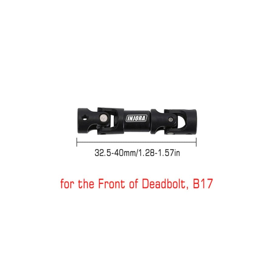 INJORA steel front, rear, and center drive shafts for 1/24 scale RC rock crawlers like Axial SCX24